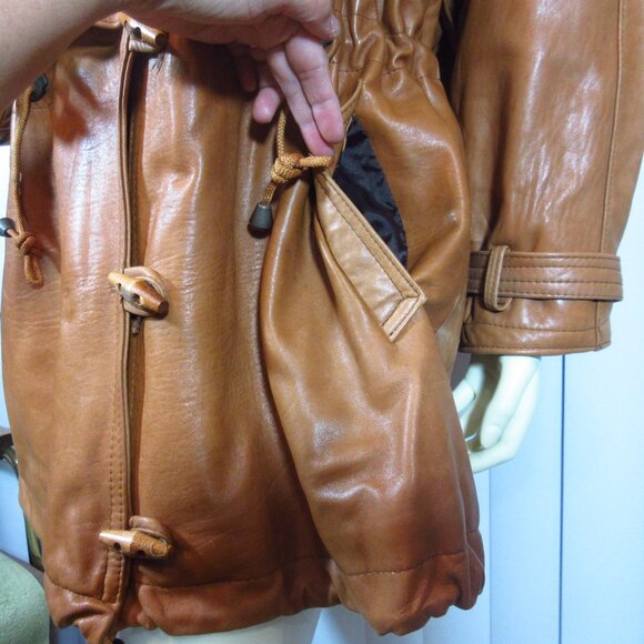 Vintage Damselle Made in USA Womens Leather Jacket Coat S Fur Collar ThermoLite - Picture 3 of 16